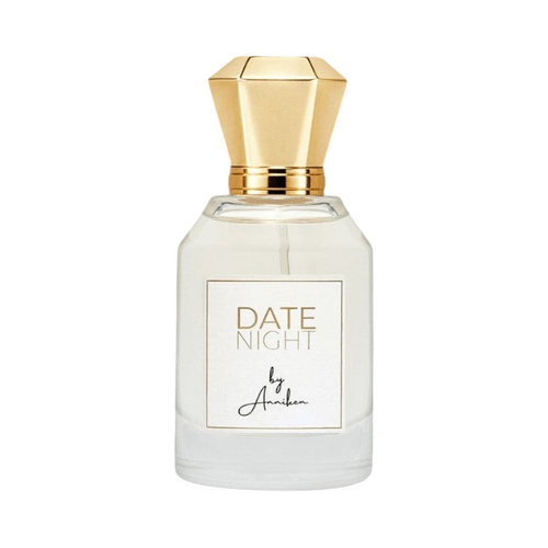 CR Signature AL Perfume Date Night Eau de Parfum i en elegant glassflaske med gullkork mot en mørk bakgrunn
