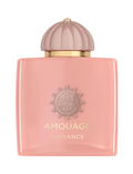 CR Signature Amouage Guidance Eau de Parfum in a soft pink glass bottle with a unique ribbed cap and gold lettering.