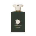 CR Signature Amouage Purpose Eau de Parfum in a dark green rectangular bottle with a white cap and gold accents.