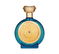 CR Signature Boadicea The Victorious Aqua Sapphire perfume bottle with blue glass and gold Celtic knot emblem