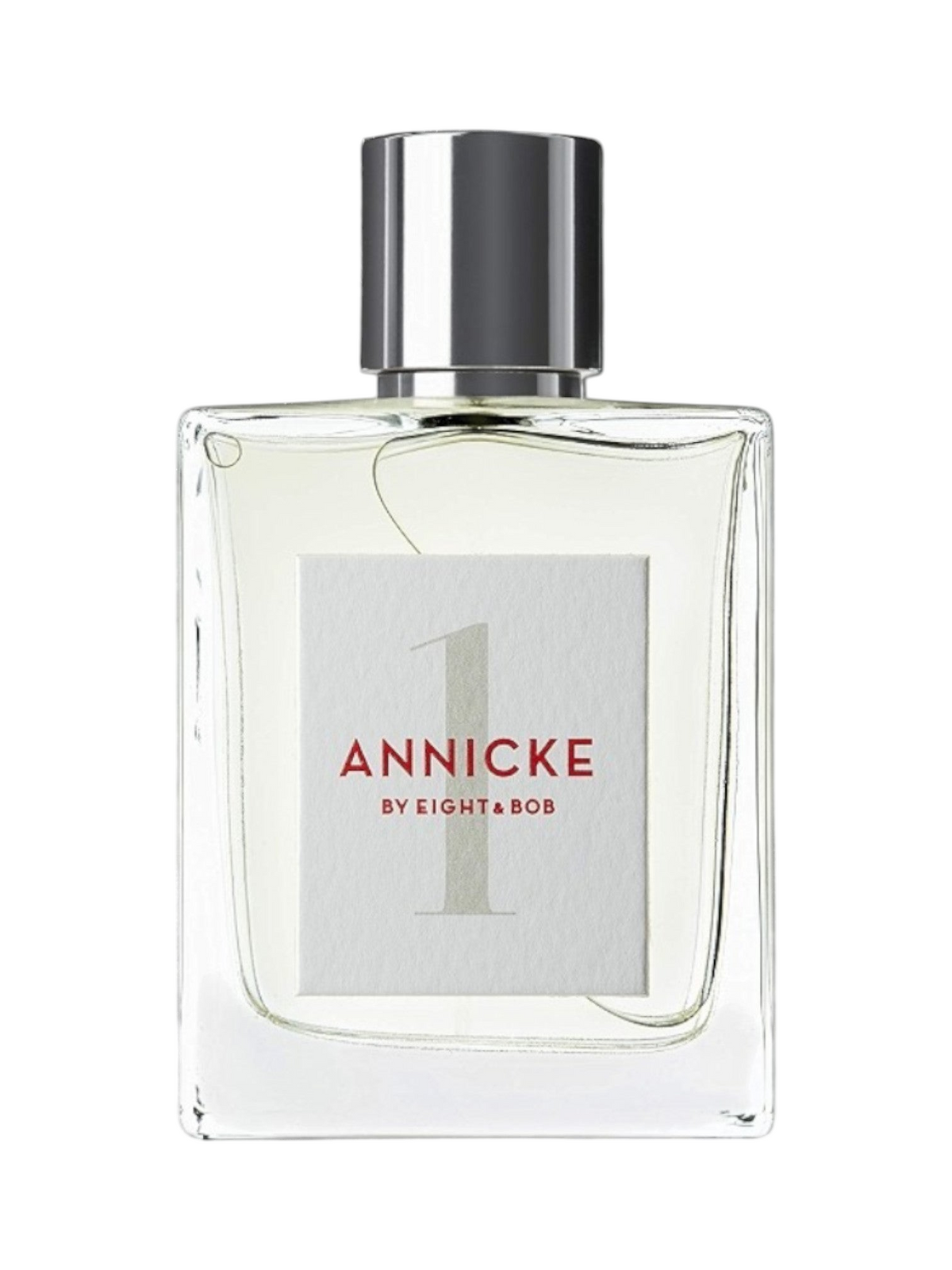 CR Signature Eight & Bob Annicke 1 eau de parfum i en elegant glassflaske med sølvkork mot en mørk bakgrunn