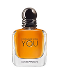 CR Signature Emporio Armani Stronger With You Eau de Toilette in a glass bottle with a rounded metallic cap.