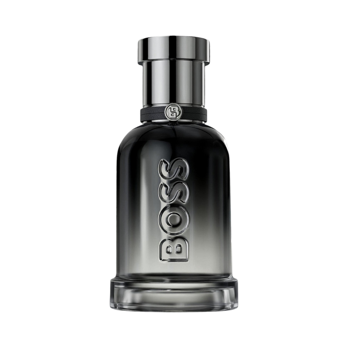 CR Signature Hugo Boss Bottled Beyond Eau de Parfum i en elegant mørk glassflaske med metallkork mot en støvete bakgrunn
