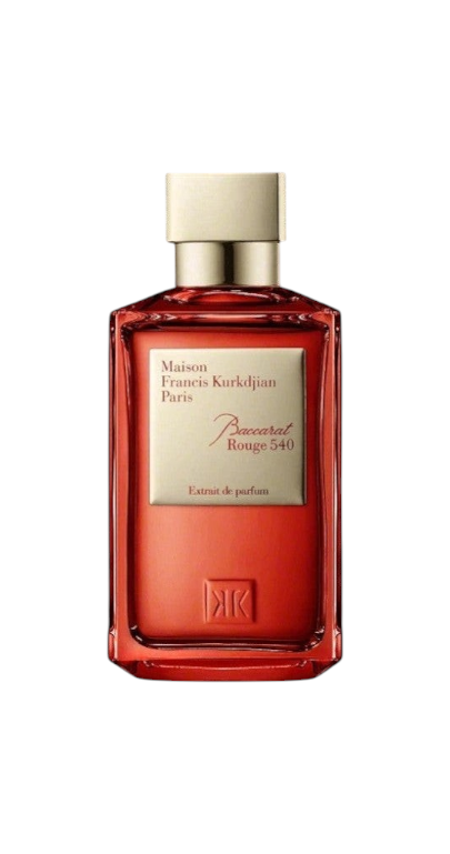 CR Signature Maison Francis Kurkdjian Baccarat Rouge 540 Extrait de Parfum i en ikonisk rød glassflaske med gullkork