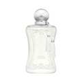 CR Signature Parfums de Marly Valaya Exclusif parfymeflaske i hvit med sølvdetaljer og dekorativ dusk