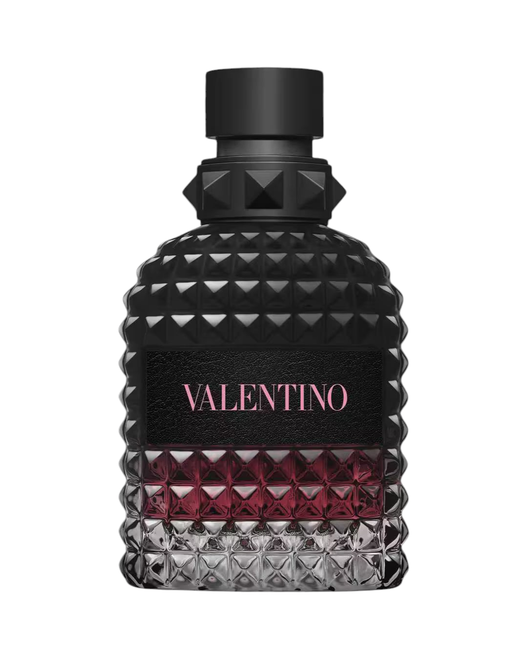 CR Signature Valentino Born In Roma Uomo Intense Eau de Parfum in a black glass bottle with iconic rockstud detailing